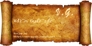 Vén Győző névjegykártya